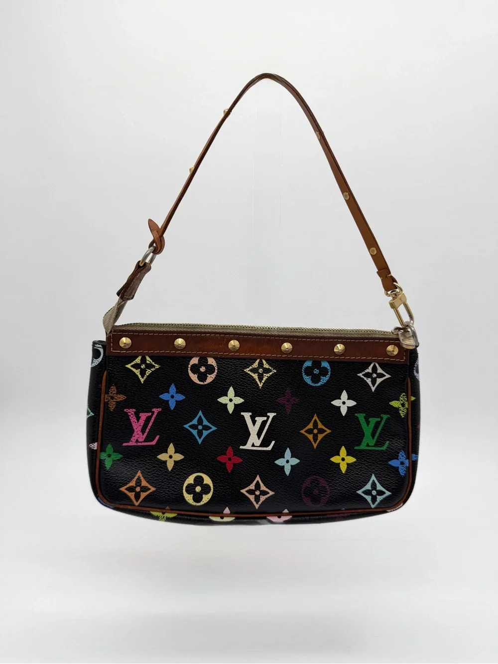 Louis Vuitton Black Murakami Multicolor Monogram Pochette Shoulder Bag